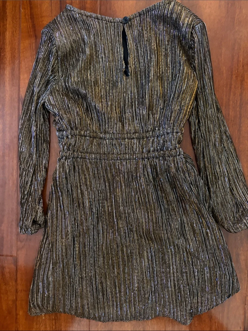 GAP Shimmery Black and Purple Girls Pleated Party Dress